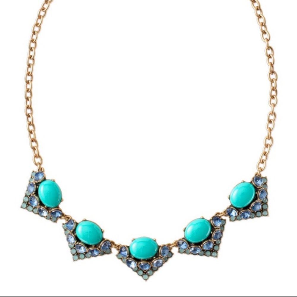 Stella & Dot | Art Deco Style Blue & Green Crystal Adorned Statement Nec… - Picture 3 of 13